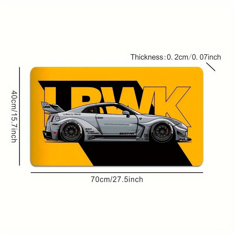 Large Racing-Inspired Rubber Mouse Pad - Non-Slip, Durable Stitched Edges, Oblong Desk Mat for Gaming, Office, and Laptop, Ideal Gift for Computer Enthusiasts and Workspace Decor - 1pc 27.5×15.7inch(70×40cm)