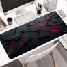 Large Geometric Abstract Mouse Pad - Non-Slip Rubber Base, Vibrant Red & Black Design, Extended Desktop Keyboard Mat for Gaming & Office Use - Perfect Birthday Gift for Friends, Study Space Essentials | Modern Workspace Accessory | Durable Surface Mat, Mo