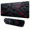 Large Geometric Abstract Mouse Pad - Non-Slip Rubber Base, Vibrant Red & Black Design, Extended Desktop Keyboard Mat for Gaming & Office Use - Perfect Birthday Gift for Friends, Study Space Essentials | Modern Workspace Accessory | Durable Surface Mat, Mo