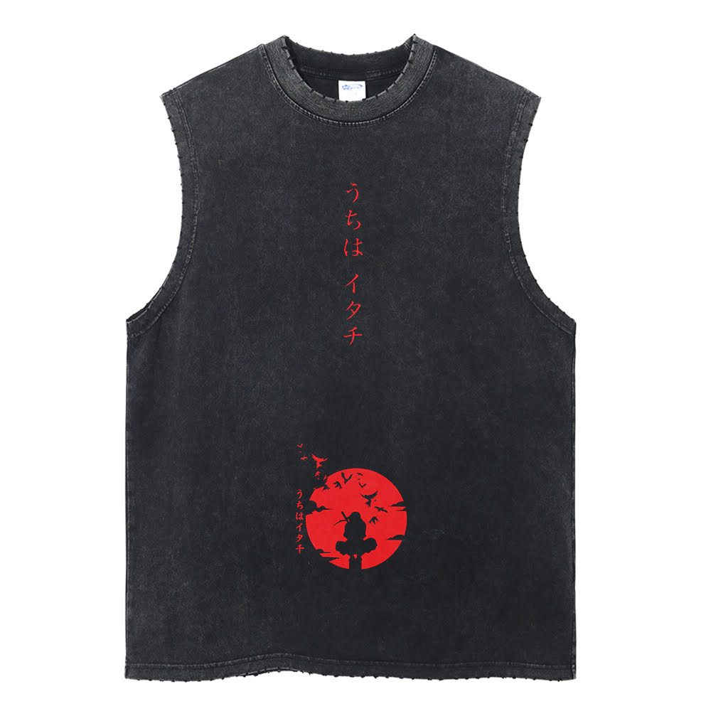 Itachi Uchiha "Shadow of the Leaf" Vintage Tank Top Tank Tops