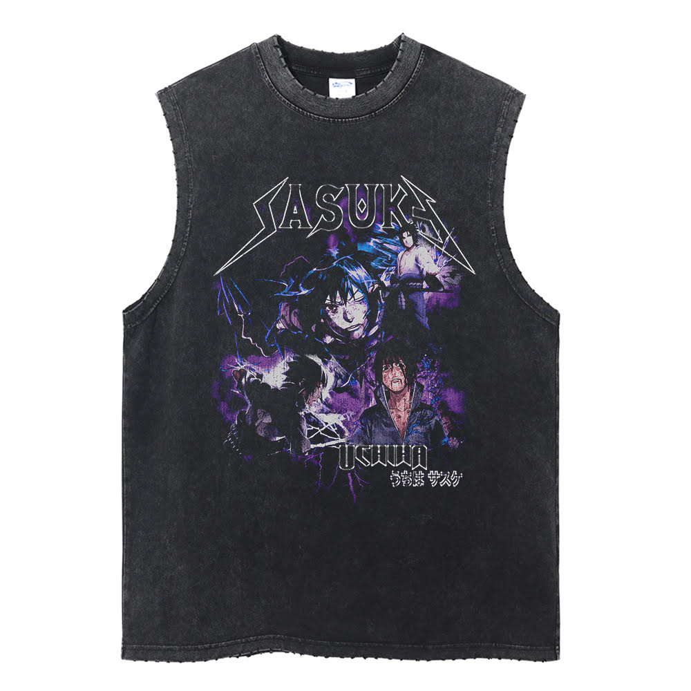 Sasuke Uchiha Vintage Tank Top Tank Tops