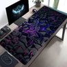 [Futuristic Mouse Pad] Extra-Large Futuristic Black Mouse Pad with Vibrant Neon Lines - High-Quality Rubber Base & Precision Edge Stitching - Durable Desk Mat for Gaming & Office Decor - Ideal Gift, Mouse Pads for Desk