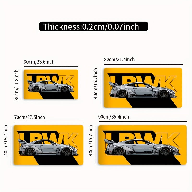 Large Racing-Inspired Rubber Mouse Pad - Non-Slip, Durable Stitched Edges, Oblong Desk Mat for Gaming, Office, and Laptop, Ideal Gift for Computer Enthusiasts and Workspace Decor - 1pc