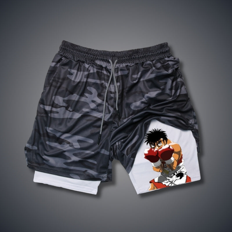 Hajime no Ippo Performance Shorts - Grey Camo Performance shorts
