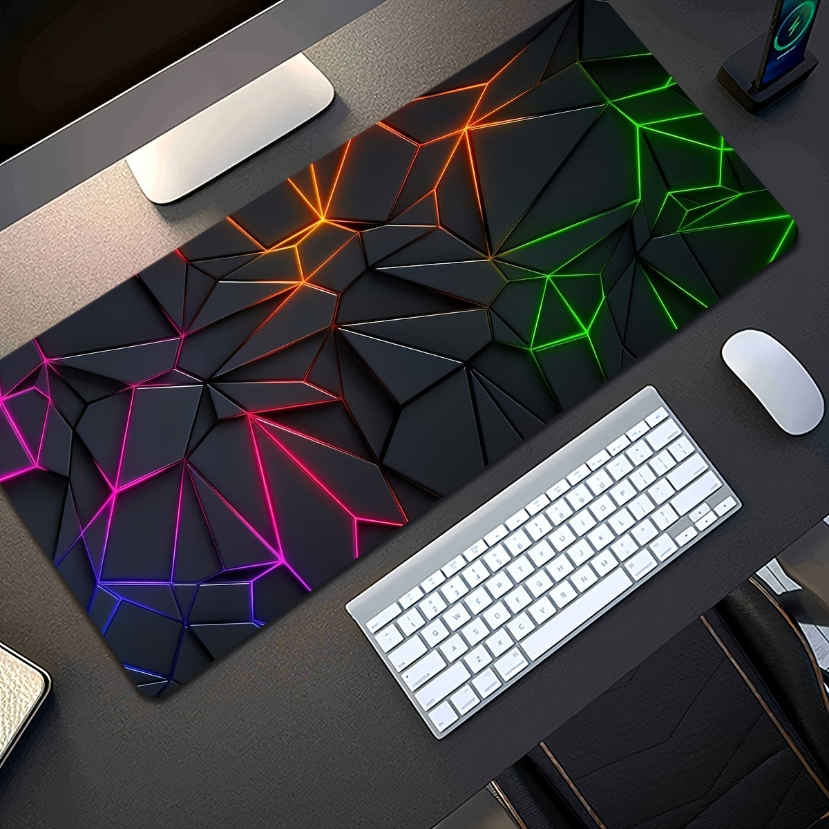 1pc Durable large mouse pad Stylish Geometric design Desk mat Computer Keyboard Mouse Laptop Gaming mat - Suitable for gamers/office and study accessories