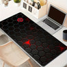 Large Extended Thick Ergonomic Gaming Mouse Pad & Desk Mat - Non-Slip Rubber Base, Hexagonal Texture Surface with Red Glow Edge, Black Oblong Shape for PC/Laptop, Office & Home Computer Accessories - Ideal Gift for Gamers, Extra Extra Large Mouse Pad, Gam