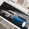 Drift S13 And S15 JDM Car Large Mouse Pad - Non-Slip Rubber Base, Stitched Edge, 31.5*15.7in, Black, For Gaming, Work, Office, Home, 1pc