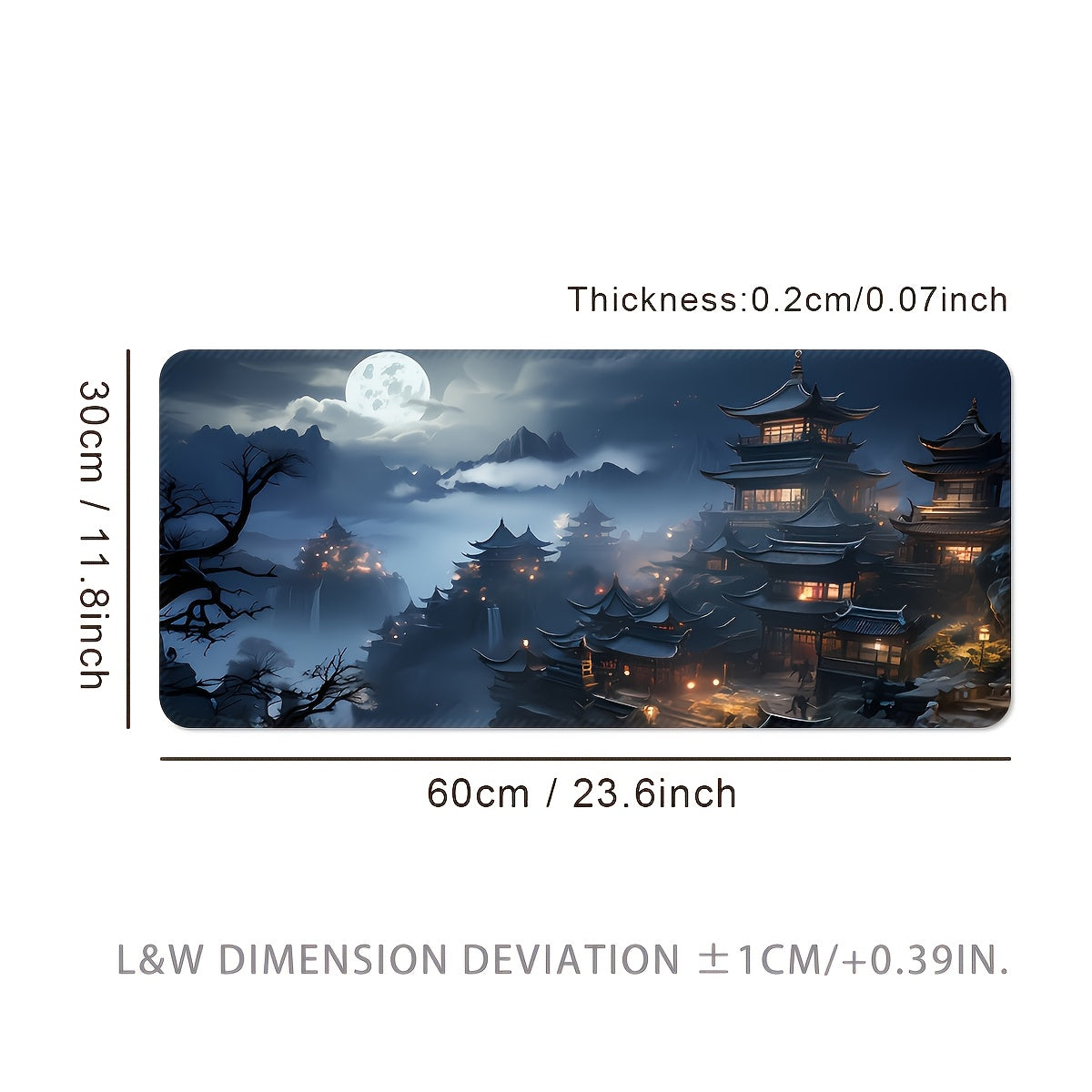 Extra-Large Gaming Mouse Pad - Extended Desk Mat with Non-Slip Rubber Base, Thick Cushioned Surface for PC, Laptop, Office & Home Use - Spacious Workspace for Gamers, Professionals, Students - Durable Computer Accessory, Large Mousepad for Desk, Professio 23.6*11.8inches(600x300mm)