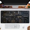 Extra Large Gaming Mouse Pad & Extended Desk Mat - Tactical Military Design with Realistic Gun & Ammo Layout, Non-Slip Rubber Base, Washable Faux Leather Surface, Durable Office & Gaming Mat for PC, Computer, Workstation Accessories, Extra Extra Large Mou