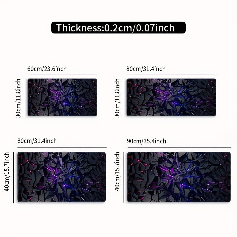 [Futuristic Mouse Pad] Extra-Large Futuristic Black Mouse Pad with Vibrant Neon Lines - High-Quality Rubber Base & Precision Edge Stitching - Durable Desk Mat for Gaming & Office Decor - Ideal Gift, Mouse Pads for Desk