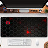 Large Extended Thick Ergonomic Gaming Mouse Pad & Desk Mat - Non-Slip Rubber Base, Hexagonal Texture Surface with Red Glow Edge, Black Oblong Shape for PC/Laptop, Office & Home Computer Accessories - Ideal Gift for Gamers, Extra Extra Large Mouse Pad, Gam