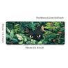 Large Black Cat Gaming Mouse Pad - Rubber Base Desk Mat with Lush Greenery Design, Stitched Edges, 89.92x39.88 cm - Perfect for Office and Home Use, Gaming Desk Accessory | Lush Greenery Design | Durable Mouse Pad, Mouse Pads for Des