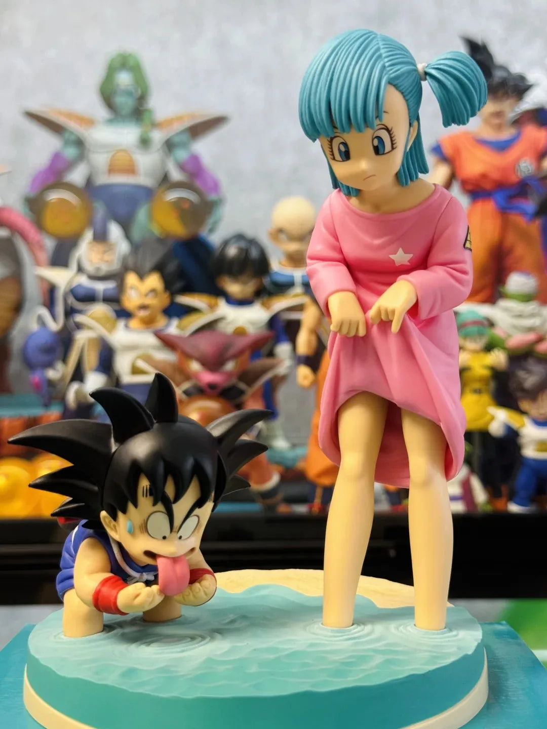 16cm Anime Dragon Ball Z Figure Goku And Bulma Figure PVC Statue Collectible Model Toys Gifts