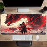 1pc Dragon Warrior Rubber Mouse Pad - Large, Washable, Non-Slip Surface with Dramatic Red & Black Dragon Design, Ideal for Office & Gaming Setup, Perfect Christmas & Halloween Gift, Gaming Desk Mat | Vibrant Desk Decor | Washable Rubber Mat, Dragon Decor