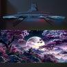 Large Cherry Blossom Landscape Mouse Pad & Gaming Desk Mat - Non-Slip Rubber Base, Thick Stitched Edges, Vibrant Night Sky Mountain Moon Design for Home Office & Gaming, Durable Gift for Birthdays Christmas (No Battery Needed), Large Gaming Mouse Pad, Non