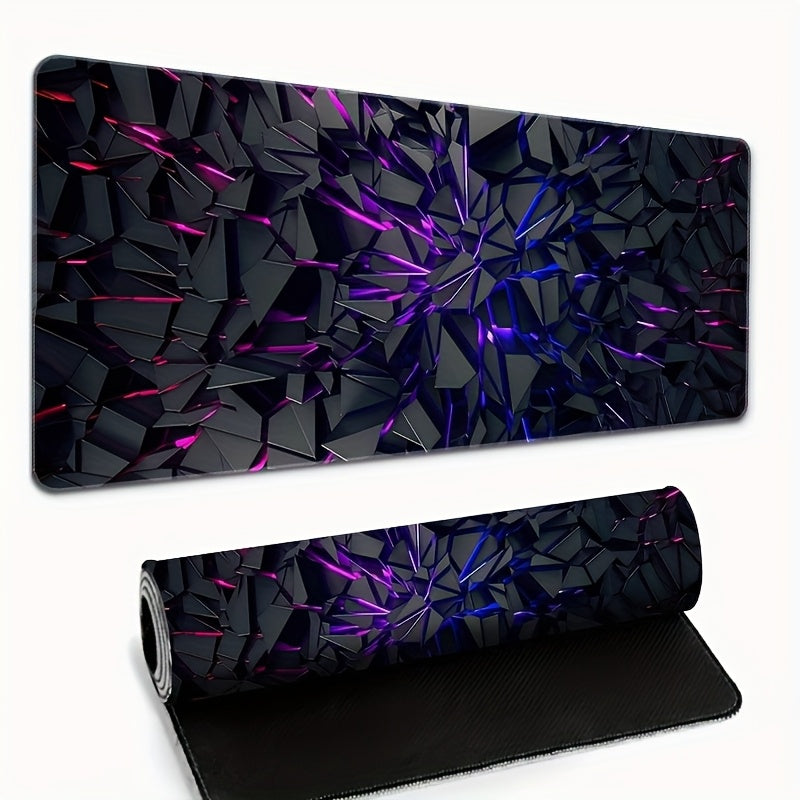 [Futuristic Mouse Pad] Extra-Large Futuristic Black Mouse Pad with Vibrant Neon Lines - High-Quality Rubber Base & Precision Edge Stitching - Durable Desk Mat for Gaming & Office Decor - Ideal Gift, Mouse Pads for Desk