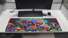 [Vibrant Gaming Mouse Pad] Large Skull Gaming Mouse Pad | Vibrant Purple & Blue Artwork, Non-Slip Rubber Base - Perfect for Gamers, Office Workers, E-Sports & Streaming - Great Gift for Desk Enthusiasts, Gaming Desk Accessory, Artistic Desk Mat, Nonslip B