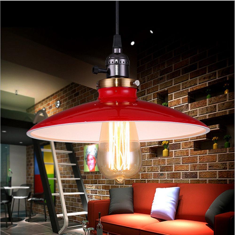 Calarbo™ Zelus - Vintage Retro Metal Shade Hanging Lamp Red Light
