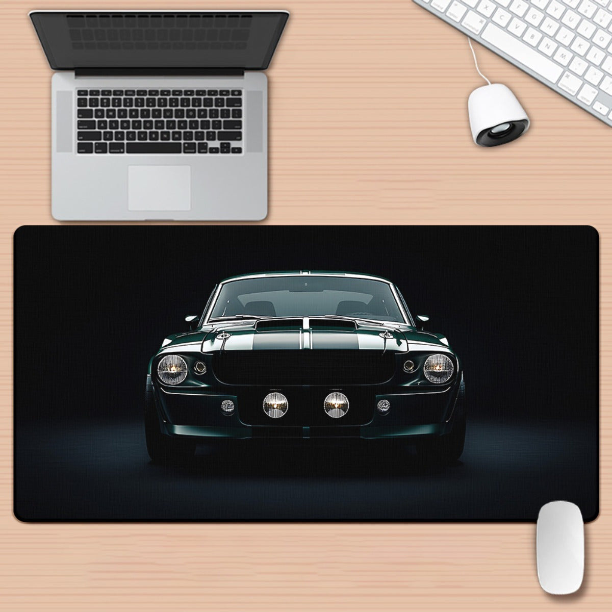 1pc Black and Silvery Sports Car Pattern Printed Pad for Desk, Multi-Functional XXL Mousepad, Keyboard Gaming Mouse Mats, Office Computer PC Gamer Desk Mat. Gifts for Family Friends