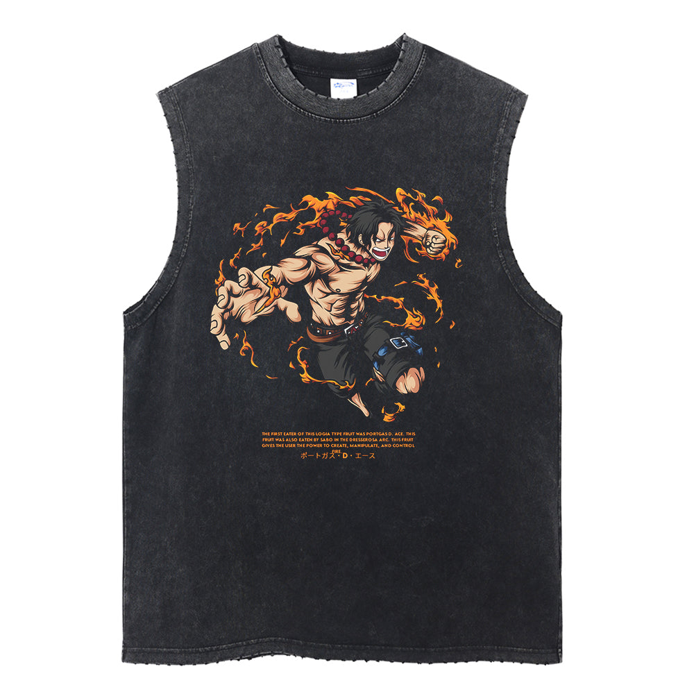 Ace "Fire Fist Ace" Vintage Tank Top Tank Tops