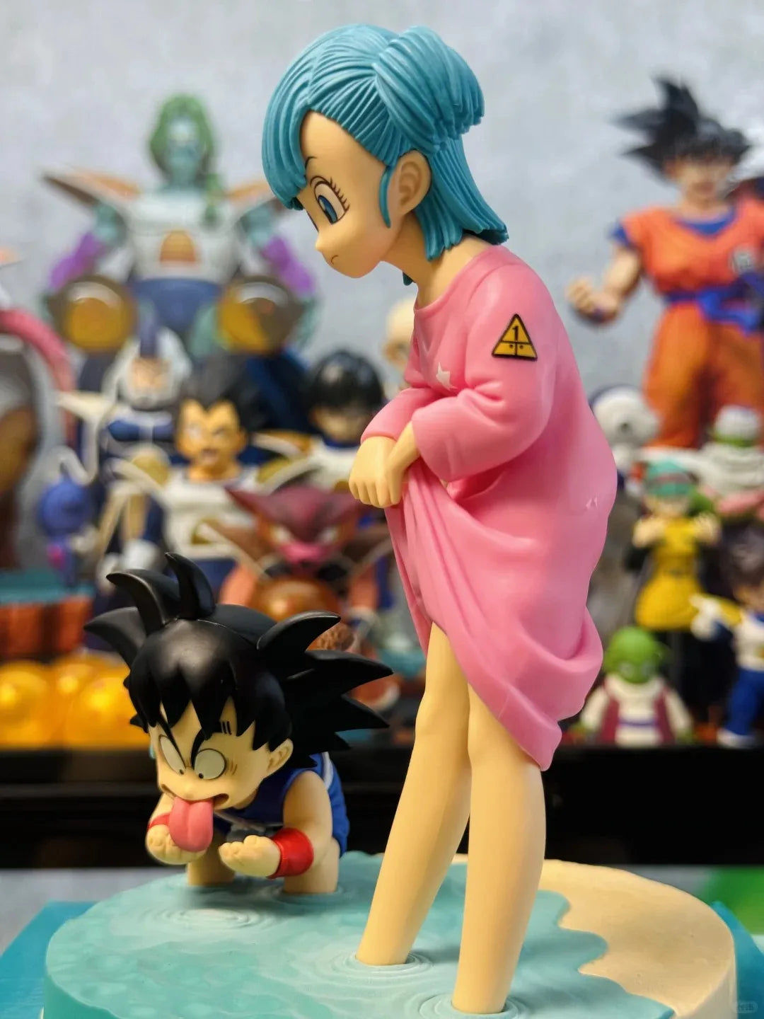 16cm Anime Dragon Ball Z Figure Goku And Bulma Figure PVC Statue Collectible Model Toys Gifts