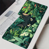 Large Black Cat Gaming Mouse Pad - Rubber Base Desk Mat with Lush Greenery Design, Stitched Edges, 89.92x39.88 cm - Perfect for Office and Home Use, Gaming Desk Accessory | Lush Greenery Design | Durable Mouse Pad, Mouse Pads for Des
