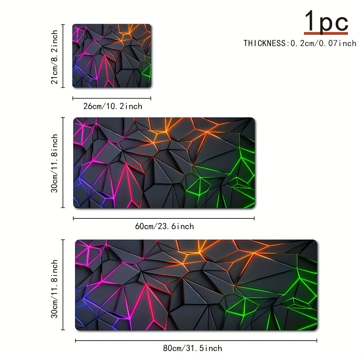 1pc Durable large mouse pad Stylish Geometric design Desk mat Computer Keyboard Mouse Laptop Gaming mat - Suitable for gamers/office and study accessories
