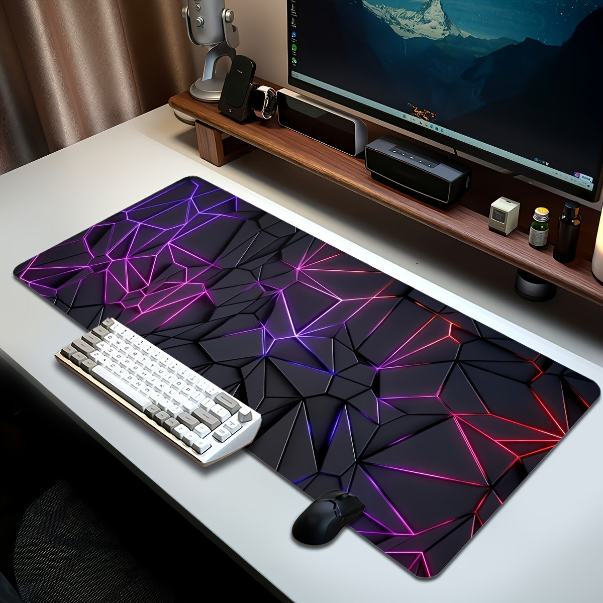 1pc Durable large mouse pad Stylish Geometric design Desk mat Computer Keyboard Mouse Laptop Gaming mat - Suitable for gamers/office and study accessories