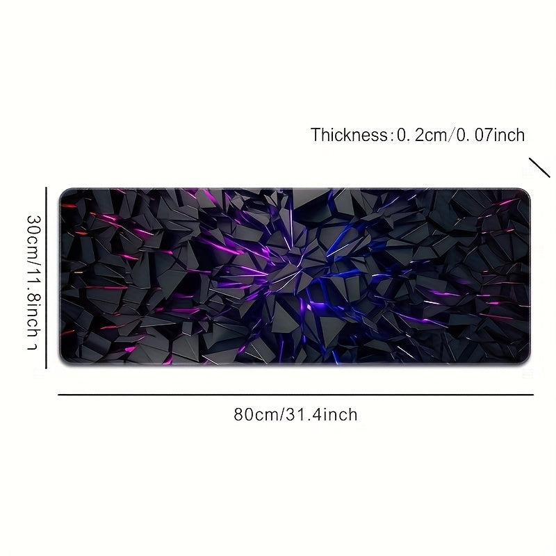 [Futuristic Mouse Pad] Extra-Large Futuristic Black Mouse Pad with Vibrant Neon Lines - High-Quality Rubber Base & Precision Edge Stitching - Durable Desk Mat for Gaming & Office Decor - Ideal Gift, Mouse Pads for Desk
