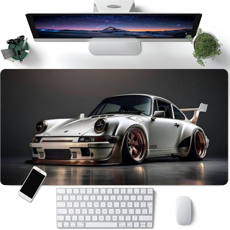 1pc Large Rubber Gaming Mouse Pad with High-End Car Design, Non-Slip Desk Mat for Keyboard and Mouse, Durable PC Accessory for Office and Home Use