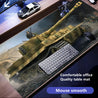 Military Tank Combat Gaming Mouse Pad with Non-Slip Stitched Edges & Smooth Surface - Large Rectangular Desk Mat for PC, Computer, Home Office - Durable Polyester & Rubber Base, Military-Themed Design with Realistic Tank Graphics - Ideal Gift for Gamers a 35.4*15.7inches(90X40cm)