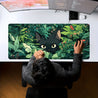 Large Black Cat Gaming Mouse Pad - Rubber Base Desk Mat with Lush Greenery Design, Stitched Edges, 89.92x39.88 cm - Perfect for Office and Home Use, Gaming Desk Accessory | Lush Greenery Design | Durable Mouse Pad, Mouse Pads for Des