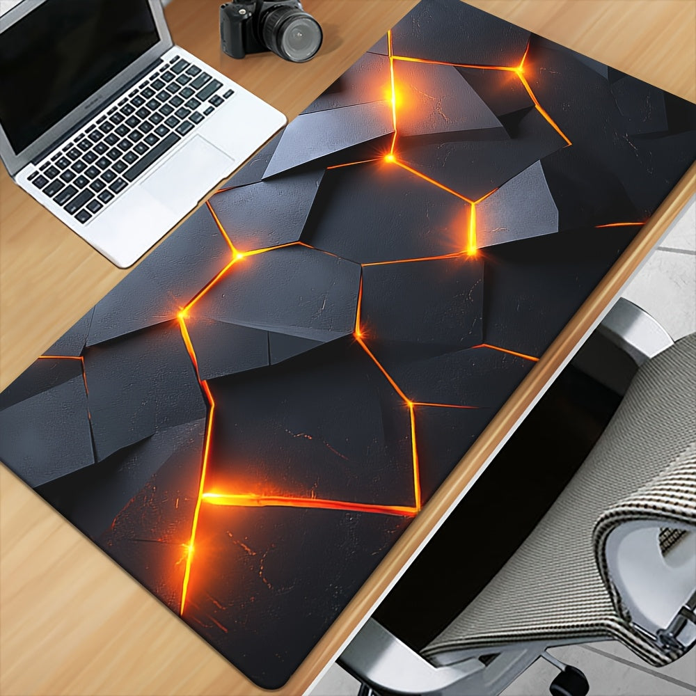 [XXL Rubber Desk Mat] XXL Rubber Desk Mat | Solid Geometry Metal Technology Wind HD Print, Multi-Functional Mousepad, Gaming Keyboard Pad, Office Computer PC Mat, Ideal Gift for Family and Friends - 1pc