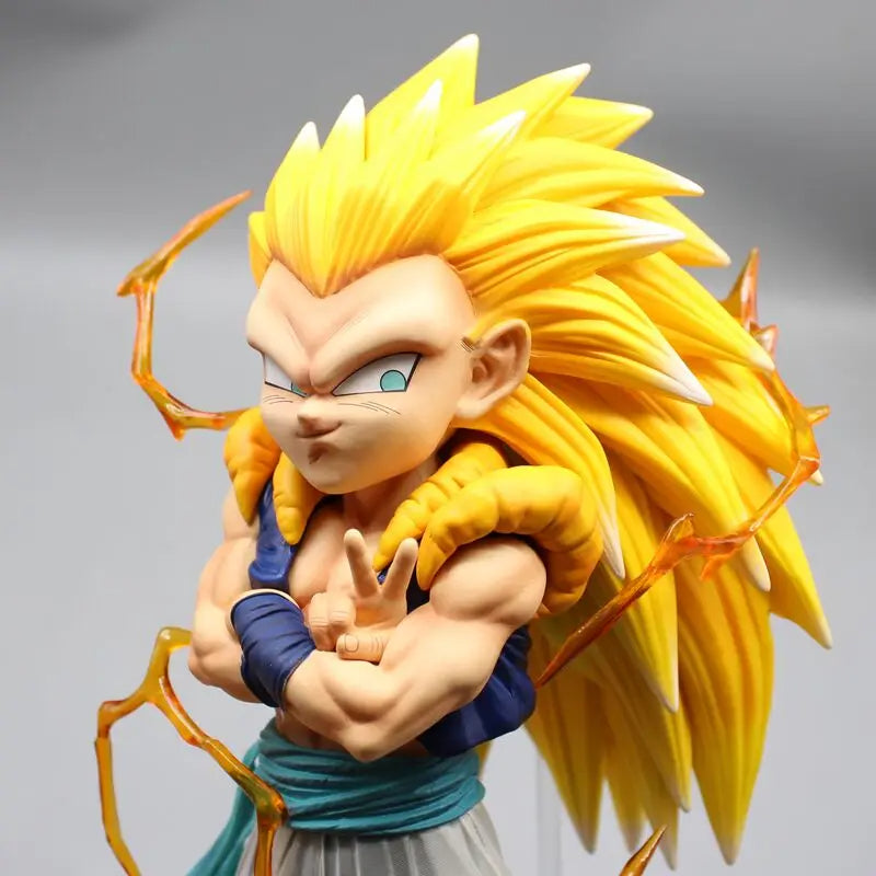 25cm/9.84in Anime Dragon Ball Z Figure Super Saiyan 3 Gotenks Figure SSJ3 Gotenks PVC Collectible Model Toys Gifts