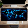 [Glow-in-the-Dark Mouse Pad] Glow-in-the-Dark Large Blue World Map Mouse Pad | Rubber Base Desk Mat for Gaming & Office, Ideal for Laptops and RVs, Perfect Birthday or Christmas Gift