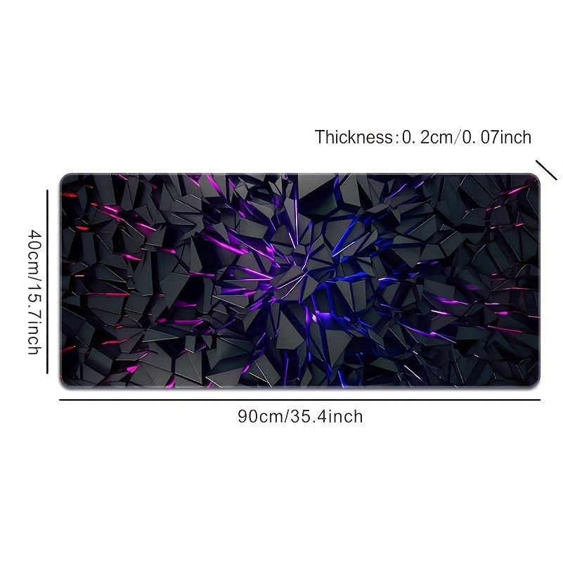 [Futuristic Mouse Pad] Extra-Large Futuristic Black Mouse Pad with Vibrant Neon Lines - High-Quality Rubber Base & Precision Edge Stitching - Durable Desk Mat for Gaming & Office Decor - Ideal Gift, Mouse Pads for Desk 35.4×15.7inch(90×40cm)