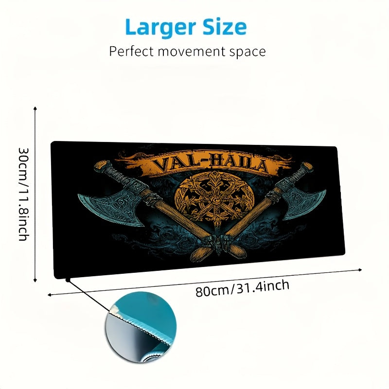 Retro Viking_1 Digital Printing Mouse Pad Computer Keyboard Pad Large Rubber Base Mouse Pad Game Accessories Office Computer PC Birthday Gift Game Player Laptop Light Luxury Desk Pad