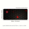 Large Extended Thick Ergonomic Gaming Mouse Pad & Desk Mat - Non-Slip Rubber Base, Hexagonal Texture Surface with Red Glow Edge, Black Oblong Shape for PC/Laptop, Office & Home Computer Accessories - Ideal Gift for Gamers, Extra Extra Large Mouse Pad, Gam