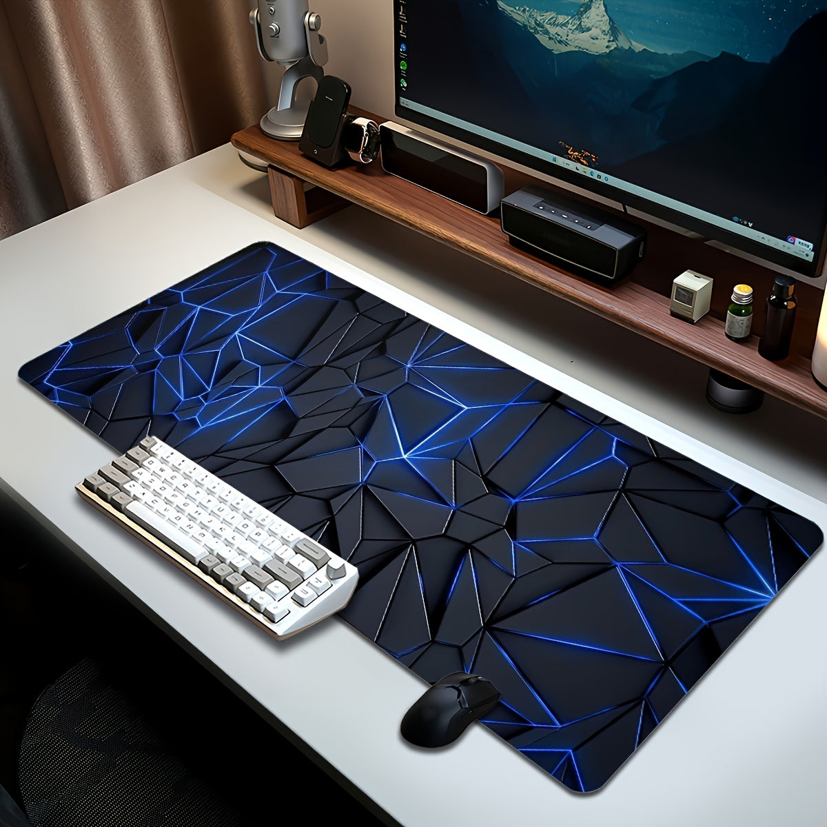 1pc Durable large mouse pad Stylish Geometric design Desk mat Computer Keyboard Mouse Laptop Gaming mat - Suitable for gamers/office and study accessories 11.8*31.5inch (30*80cm)