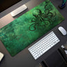1pc Extra Large Cthulhu Mouse Pad & Desk Mat - Non-Slip Rubber Base, Durable Polyester Surface with Ergonomic Wavy Edges, Vibrant Green Octopus Tentacle Lovecraftian Artwork for Office, Gaming, Home Desk - Horror Literature Fan Gift, Workspace Setup, Stur