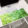 XXL Green Pixel Cube Mouse Pad - Retro 8-Bit Video Game Design Desk Mat with Non-Slip Rubber Base, Large Rectangular Gaming & Office Surface, Durable PC Accessory for PC Gamers & Tech Enthusiasts (Ideal Gift) - Green & Black Pixelated Texture, Extra Extra