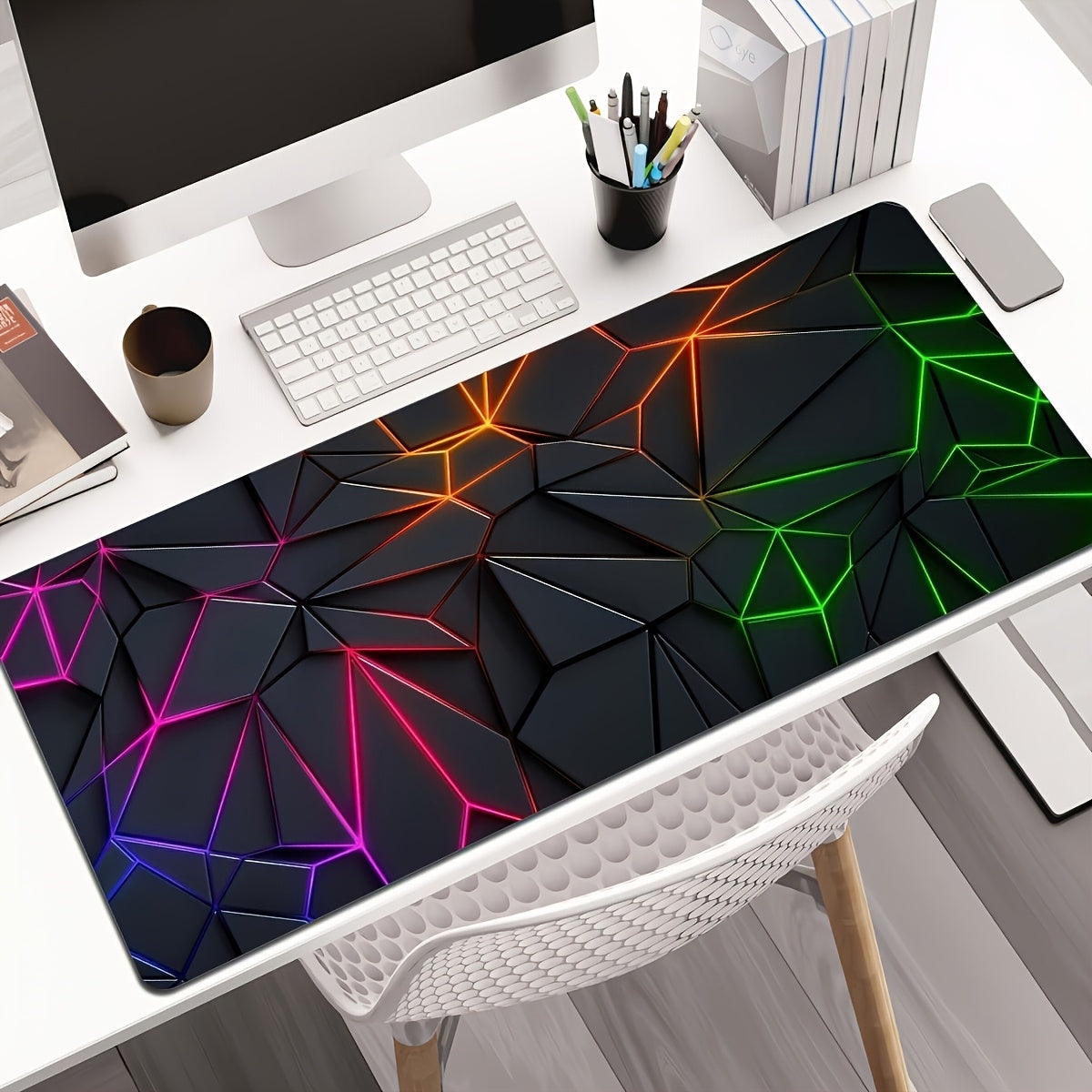 1pc Durable large mouse pad Stylish Geometric design Desk mat Computer Keyboard Mouse Laptop Gaming mat - Suitable for gamers/office and study accessories