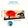 1pc Extra Large Samurai Gaming Mouse Pad - Non-Slip Surface, Vibrant Red Sun & Warrior Design, Durable Polyester & Rubber Base, Perfect for Office & Gaming Setup, Ideal Gift for Christmas & Halloween, Gaming Mouse Pad