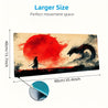 1pc Extra Large Samurai Gaming Mouse Pad - Non-Slip Surface, Vibrant Red Sun & Warrior Design, Durable Polyester & Rubber Base, Perfect for Office & Gaming Setup, Ideal Gift for Christmas & Halloween, Gaming Mouse Pad 40x90cm(15.7x35.4in)