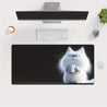 XXL Cute White Cat HD Printed Desk Mat & Gaming Mousepad - Large Non-Slip Surface with Fluffy Cat Design, Durable Rubber Base for Office, Home, PC Gaming - Perfect Gift for Cat Lovers, Gamers & Tech Enthusiasts, Work From Home, Home Workspace, Playful Pat