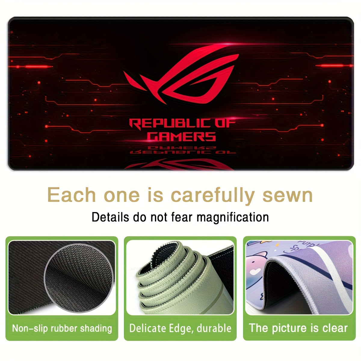 [Gaming Mouse Pad] Red Eye Extra-Large Gaming Mouse Pad - Thick Non-Slip Rubber Desk Mat with Precision Stitched Edges, Washable Surface - Ideal for Gamers & Office Use, Durable Computer Accessory, Large Mouse Pads for Desk, Bold Logo Design
