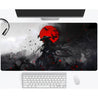 [Vibrant Gaming Mouse Pad] Vibrant Red 1pc Japanese Samurai Anime Large Gaming Mouse Pad & Desk Mat | Anti-Slip Rubber Base, Stitched Edges, Durable Construction, Extended Mousepad for PC Gaming, Home Office Desk, Computer Workspace
