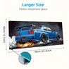 Blue Sports Car Design Mouse Pad - a Large Gaming And Office Laptop Mat Made of Durable Polyester, The Perfect Birthday Or Christmas Gift for Gamers, Desk Mouse Pad. 40x90cm(15.7x35.4in)