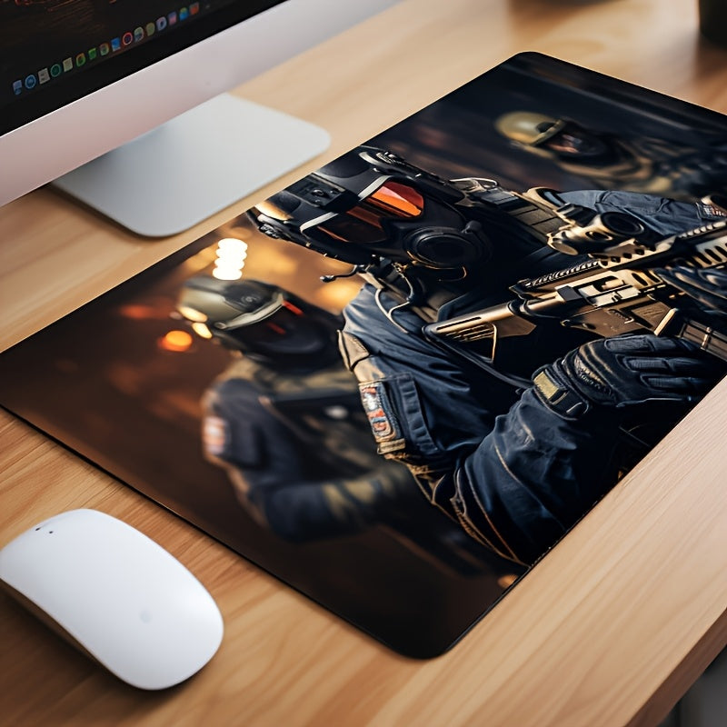 [1pc Tactical Mouse Pad] Tactical Special Forces Mouse Pad - 1pc Non-Slip Rubber Base with Premium Cloth Surface for Precision Control - Full Coverage for Keyboard & Mouse - Ideal for Home, Office, Gaming, Ergonomic