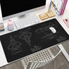 F-22A Raptor Blueprint Large Mouse Pad - Non-Slip Rubber Base, HD Printing, Smooth Surface for Gaming, Office, and Anime Use, Extended Desktop Mat with Detailed Aircraft Design, Gaming Mouse Pad